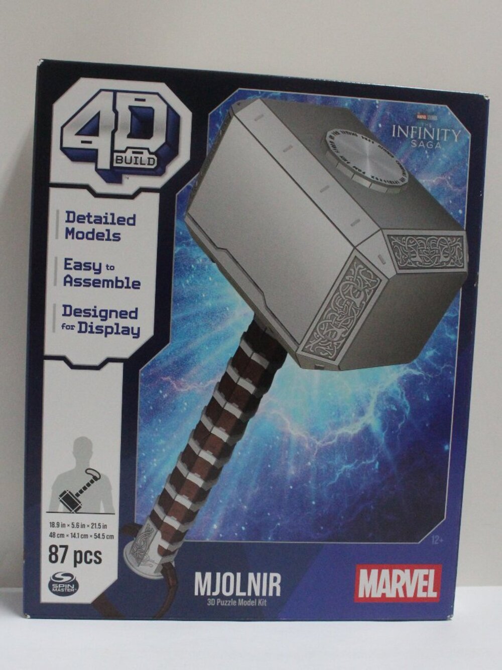 4D Build Marvel The Infinity Saga Mjolnir 3D Puzzle Model Kit - 87 Pieces